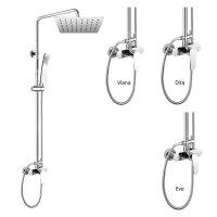Mereo Sprchová baterie s talířovou hranatou slim sprchou 250x250 mm, nerez