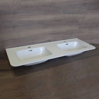 Mereo Nábytkové dvojumyvadlo SLIM, 121x46,5x17 cm, keramické, bílé