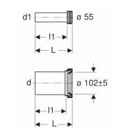 Geberit prodloužená připojovací souprava pro závěsné WC, 152.441.46.1