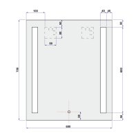 Mereo Zrcadlo 60x70 cm s LED osvětlením