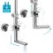 Mereo Vanová baterie s talířovou kulatou slim sprchou ø 250 mm, nerez