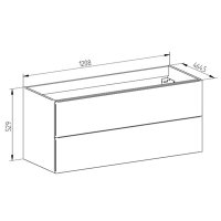 Mereo Aira, koupelnová skříňka s umyvadlem z litého mramoru 121 cm, šedá