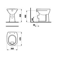 Jika Lyra Plus WC stojící, zadní odpad, H8253860000001