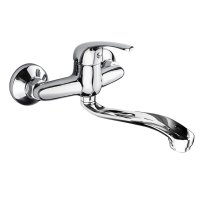Mereo Dřezová nástěnná baterie, Lila, s ramínkem plochým vyhnutým 200 mm, chrom