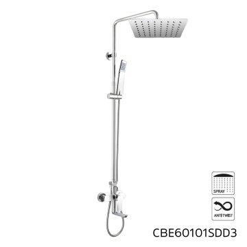 Mereo Vanová baterie s talířovou hranatou slim sprchou 300x300 mm, nerez
