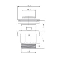 Mereo Výpusť uzavírací CLIC-CLAC  ø 5/4", plastová s přepadem, kulatá
