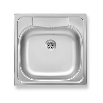 Dřez s přepadem, nerez, DR48/48