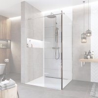 Mereo Boční díl pro WALK IN, Novea, 50 x 200 cm, chrom ALU, sklo Čiré