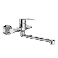 Mereo Dřezová nástěnná baterie, Pego, 150 mm, s ramínkem plochým rovným 160 mm, chrom
