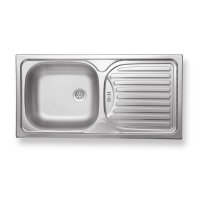 Dřez s odkapem a přepadem, nerez DR43/86