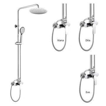 Mereo Sprchová baterie s talířovou kulatou slim sprchou ø 250 mm, nerez