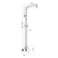 Mereo Nástěnná sprchová baterie Viana 150 mm se sprchovou tyčí bez příslušenství
