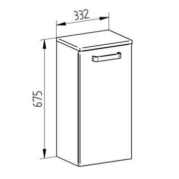 Mereo Leny, koupelnová skříňka nízká 68 cm, závěsná, bílá, levá - aktuální náhradou je produkt CN812N