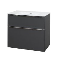 Mereo Mailo, koupelnová skříňka s keramickým umyvadlem 81 cm, antracit, chrom madlo