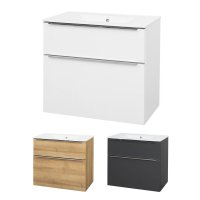 Mereo Mailo, koupelnová skříňka s keramickým umyvadlem 81 cm, elox AL madlo