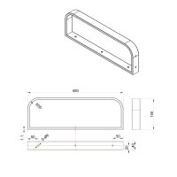 Mereo Držák ručníků černý pod nábytkovou desku - oblý