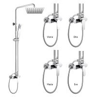 Mereo Sprchová baterie s talířovou hranatou slim sprchou, nerez