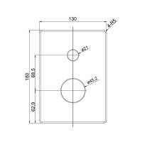 Mereo Kryt hranatý pro podomítkovou baterii s přepínačem, 13 x18 cm