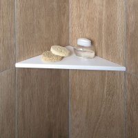 Abeline rohová police rockstone 200x200mm, bílá mat