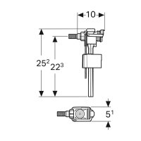 Geberit napouštěcí ventil typ 333, boční, 3/8", 136.701.00.3