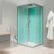 Mereo Sprchový box, čtvercový, 90cm, satin ALU, sklo Point, zadní stěny zelené, litá vanička, se stříškou