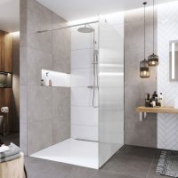 Mereo Sprchová stěna WALK IN, Novea, chrom ALU, sklo Line