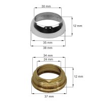 Mereo Sada krytka na kartuš chrom ø 35 mm pro Dita baterie+matice vyšší pro Dita baterie