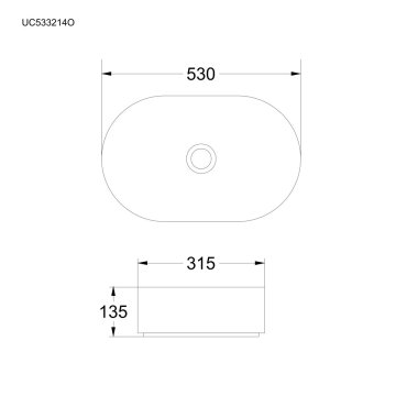 Mereo Umyvadlo na desku bez přepadu, 530x315x135 mm, oválné, keramické
