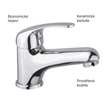 Mereo Umyvadlová stojánková baterie, Lila, bez výpusti, chrom