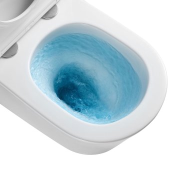 Mereo WC set - Smart flush rimless WC oblé, modul pro sádrokarton, bílé hranaté tlačítko