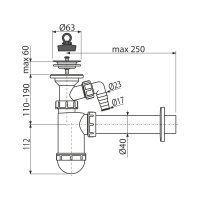 Alcaplast umyvadlový sifon s přípojkou A41P