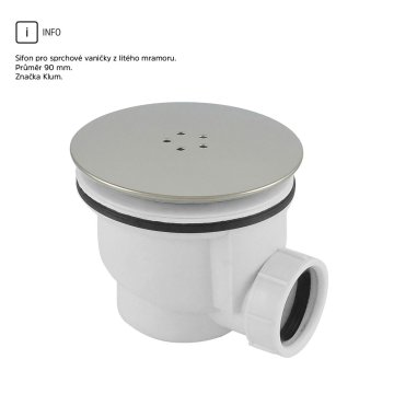 Mereo Kora Lite sprchový set: sprchový kout 90x90x185cm, chrom ALU, sklo čiré, 90 cm, vanička, sifon