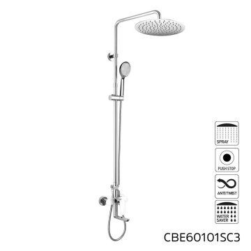 Mereo Vanová baterie s talířovou kulatou slim sprchou ø 300 mm, nerez