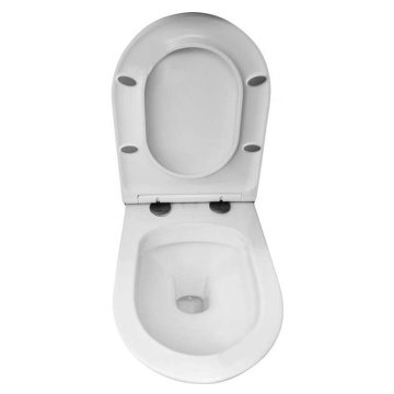 Mereo WC set - Rimless WC oblé, modul pro sádrokarton, bílé oválné tlačítko