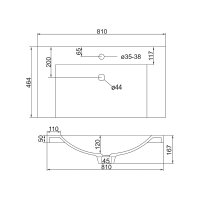 Mereo Nábytkové  umyvadlo, 81x46x17 cm, litý mramor, bílé
