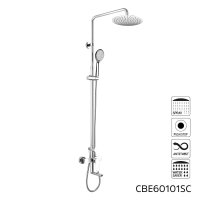 Mereo Vanová baterie s talířovou kulatou slim sprchou, ø 200 mm, nerez