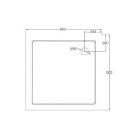 Mereo Čtvercová sprchová vanička, 90x90x4 cm, SMC, bílá