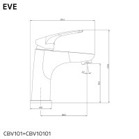 Mereo Umyvadlová stojánková baterie, Eve, bez výpusti, chrom