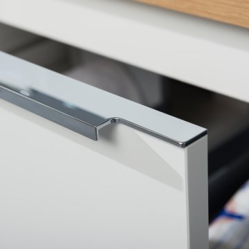 Mereo Mailo, koupelnová skříňka s keramickým umyvadlem 121 cm, bílá, chrom madlo