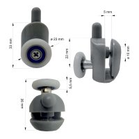 Mereo Spodní pojezdy pro sprchové boxy, sada 4ks