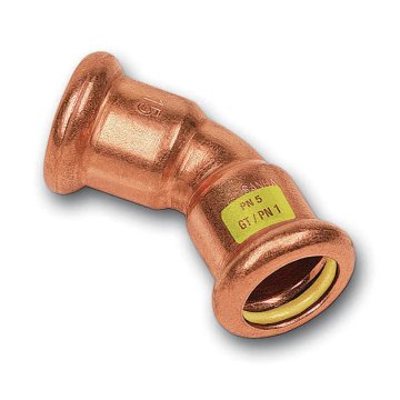 CU oblouk 10041, 45°, press plyn, FxF