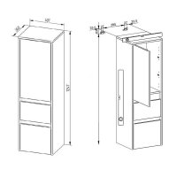 Mereo Opto, koupelnová skříňka vysoká 125 cm, levé otevírání
