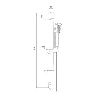 Mereo Sprchová souprava, jednopolohová sprcha, šedostříbrná hadice, systém zabraňující překroucení
