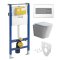 Mereo WC set - Smart flush rimless WC hranaté, modul pro sádrokarton, hranaté tlačítko bílá/chrom