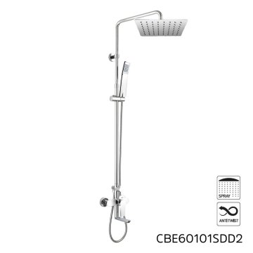 Mereo Vanová baterie s talířovou hranatou slim sprchou 250x250 mm, nerez
