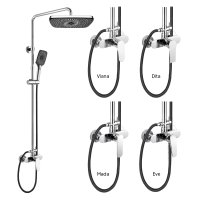 Mereo Sprchová baterie s talířovou hranatou sprchou, černá