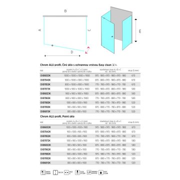 Mereo Sprchový kout  Lima, čtverec,pivotové dv., 2x boční stěna, chrom ALU, sklo Čiré 6mm