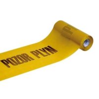 Fólie výstražná POZOR PLYN, 300 mm / 70 my, 100 m, žlutá