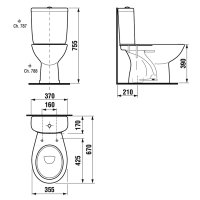 Mereo WC kombi, spodní odpad s armaturou