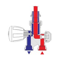 Giacominni termostatický ventil, rohový dvoucestný, R356BIX062